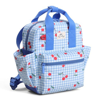 Itzy Ritzy Toddler Backpack - Daycare Bag - Features Adjustable Shoulder Straps, 2 Side Pockets & Spacious Interior with Wipeable Fabric Lining & Name Label, Cherry - color: Cherry