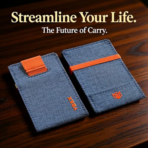 RFID Minimalist Slim Wallet for Men and Women, Holds Up to 12 Cards, Cash, Key Thin and Lightweight Credit Card Holder (Blue Microfiber – Ember Edition) - color: Blue Microfiber – Ember Edition