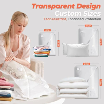 Vacbird 18 Pack Vacuum Storage Bags Set with Rechargeable Wireless Pump Large/Medium/Small Vacuum Seal Bags for Clothing Travel and Home, Compression Packing for Comforters, Blankets and Bedding - size: 18 Pack Combo
