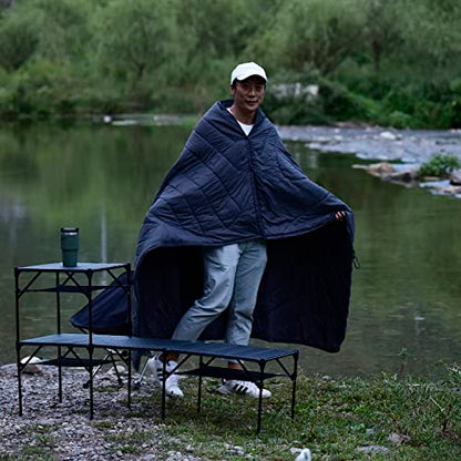 iClimb 3M Thinsulate Insulation Warm Camping Blanket Ultralight Compact - color: Black, size: 72.8” × 55”, 1 lb