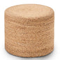 Wimarsbon 18'' Pouf Ottoman, Natural Braided Poof, Round Poufs, Rustic Handweave Lounge Pouffe, Boho Footrest Stool for Bedroom, Accent Table or Seat for Patio, Living Room - color: 18inch Natural Water Hyacinth Braid