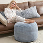 WSOFRLAC Round Pouf Ottoman Foot Rest Plush Ottoman Footstools for The Living Room Ottomans Stuffed Full of Foam Blocks 26"x18" Large Foot Stool Dark Grey Footrests Hassocks and Ottomans Set - color: Dark Grey, size: 26"D x 26"W x 18"H