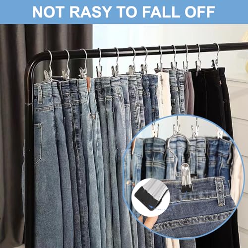 Boot Hanger Clips, 12-Pack Laundry Hanging Hooks Clothes Pins for Closet Organizer, Heavy Duty Hanger Clips for Pants, Socks, Towels, Hats, Boots, and Travel, Space-Saving Clothes Clips for Home Use