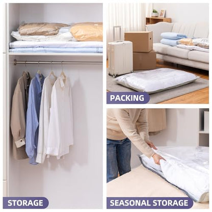 TAILI 6 Pack Vacuum Storage Bags, XXL Jumbo (47x39 Inch), Vacuum Sealed Bags for Comforter and Blankets, Bedding, Clothing, Giant Space Saver Bags for Huge Stuffed Toy - size: 6 XXL
