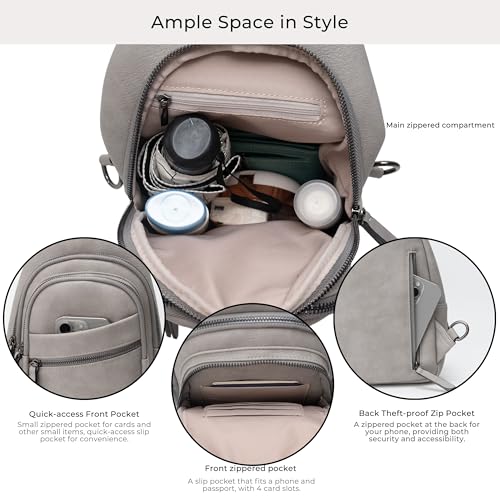 Alldaily Large Sling Bag for Women Crossbody Purse Leather Fashionable Trendy Chest Bag for Travel, Fanny Pack (Grey) - color: Grey