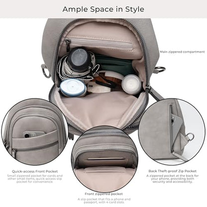 Alldaily Large Sling Bag for Women Crossbody Purse Leather Fashionable Trendy Chest Bag for Travel, Fanny Pack (Grey) - color: Grey