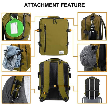 Travel Backpack 21L Minimalist Casual Small Carry-on Daypack 15-inch Laptop Notebook, Overnight Weekender Dark Yellow Mustard - color: Mustard