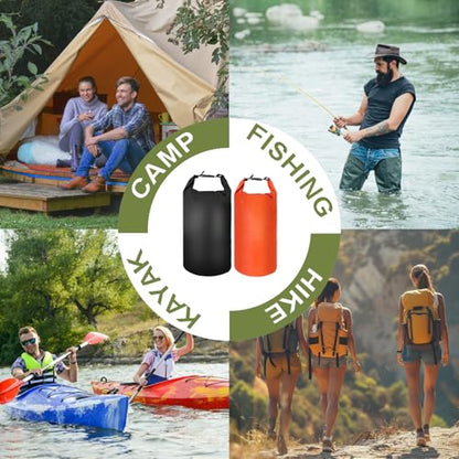 Foxtell Bear Food Bag Hanging System, 2 Sets Camping Bear Bag Kit Waterproof Protection Bags with Pulley System Include 10L & 15L Waterproof Bears Proof Storage Bag, Rock Bags, Carabiners, Ropes
