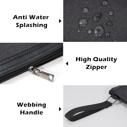 ECHSRT File Folder Document Organizer for Travel, Document Bag Zipper Pouch for Men & Women Black - color: Black
