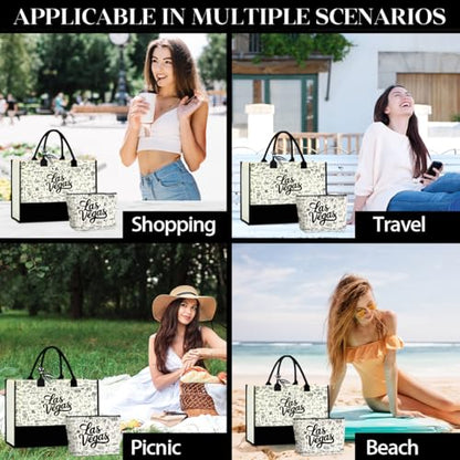 Seattle Italy Chicago New York Las Vegas Paris Gifts for Women Canvas Tote Bag Mother's Day Gifts for Women - color: Lasvegas