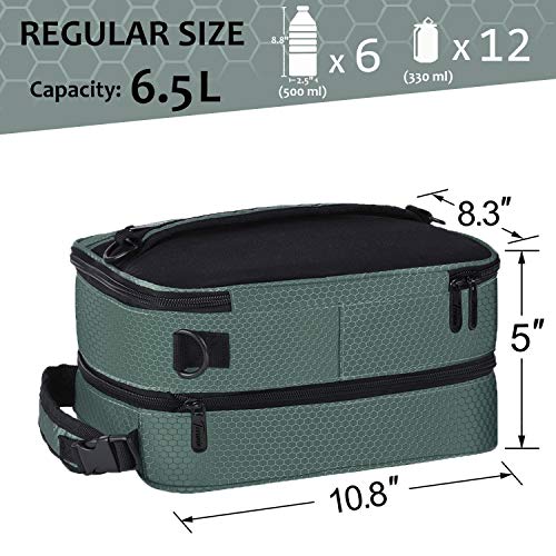 Tirrinia Expandable Insulated Lunch Bag for Men Women – Leakproof Reusable Cooler LunchBox for Kids & Adults with Shoulder Strap, Perfect for Work, School, Office, Travel,Grey - color: Celadon