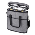 Tirrinia Insulated Wine Gift carrier - 3 Bottle Travel Wine Carry Cooler Tote Bag with Handle and Adjustable Shoulder Strap, Grey - color: Grey