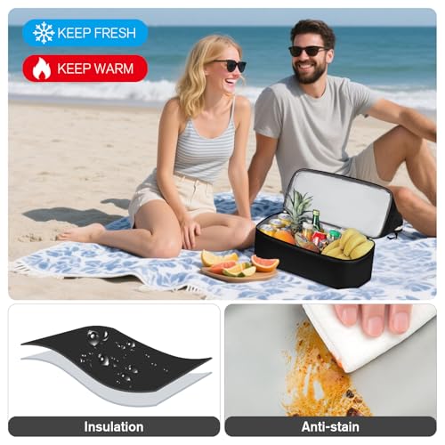 WOOMADA Beach Tote Bag With Cooler, Large Mesh Beach Bags for Women with Wet Pocket, Pool, Swim, Travel Essentials - color: Black White
