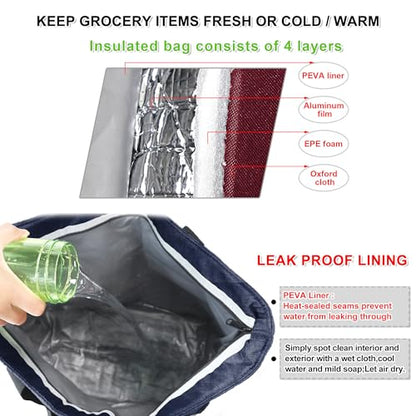 BeeGreen Insulated Cooler Bag Leakproof Freezer Shopping Tote for Groceries Heavy Duty Thermal Food Delivery Bag - color: Dark Purple, style: Sling Cooler