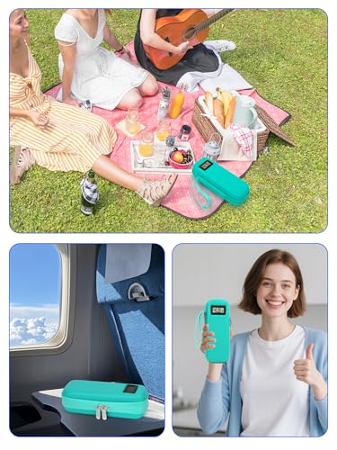 EVA Insulated Cooler Travel Case for Mounjaro Injector Pens, 2 TSA Approved Ice Pack, Real-Time Temperature Display, Medication Cooler for Travel & Daily Use - color: Compatible With Mounjaro Pens