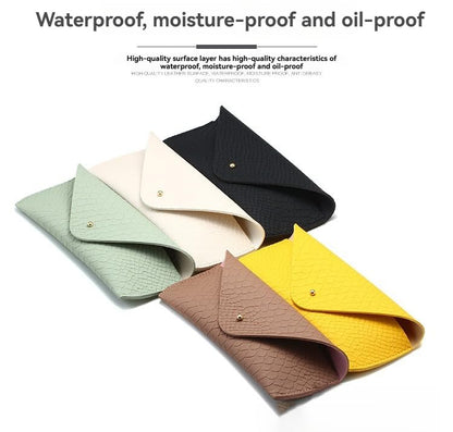 Portable Leather Glasses Case Anti-pressure Glasses Bag Coin Purse Storage Bag Suitable for Men and Women - color: Snake Yellow