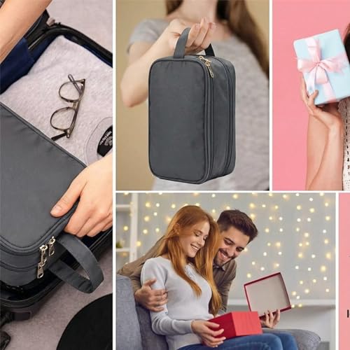 2Pack Men's Toiletry Bag Pu,Travel Toiletry Organizer, Waterproof Shaving Kit Pouch For storing daily essentials like toiletries and cosmetics,Black (Grey) - color: Grey