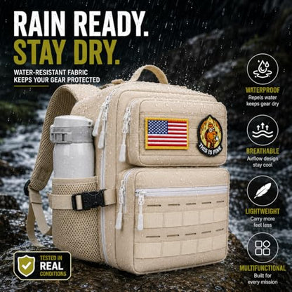 9L Mini Tactical Backpack for Men Women,Small Military Tactical Backpack for Sport,Gym,Hiking,Travel,Camping (Beige) - color: Beige