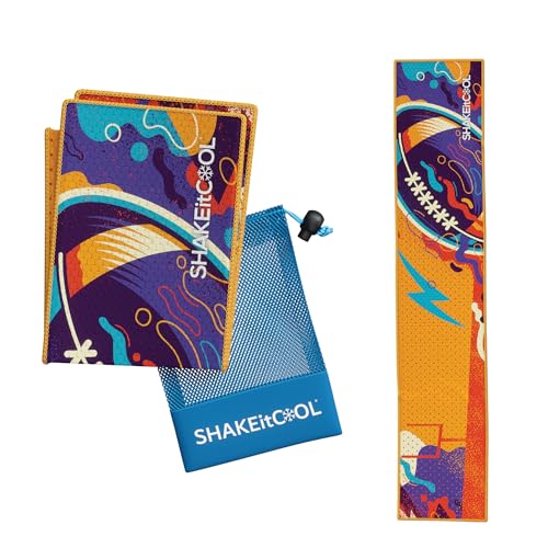 SHAKEitCOOL Original Cooling Towel – Soft, Lightweight, Heat Relief – Perfect for Biking, Running, Yoga, Gym, Gardening – First Down - color: First Down