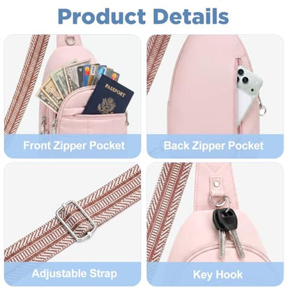 Anti Theft Sling Bag for Men & Women, Lightweight Puffer RFID Crossbody Bag for Travel, Commuting & City Walking, Hands-Free Everyday Essentials Bag Pink - color: Pink