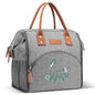 LOKASS Nurse Lunch Bag for Women, Embroidered Lunch Box with Special Nursing Design, Insulated Lunch Tote Ideal for Nurse Gifts, Neutral Grey - color: Gray - Medical ECG