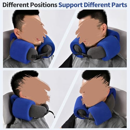 3-Ring Memory Foam Travel Neck Pillow It has obtained a Patent. The Three Rings can be movably Adjusted to Provide Flexible Support for The Neck, Head, and Other Areas.Blue - color: Blue