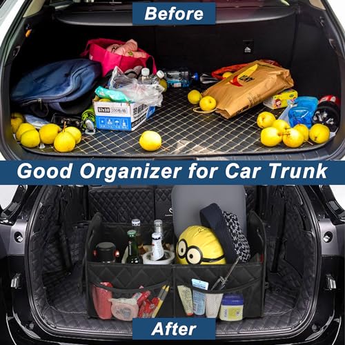 Deosk Car Trunk Organizer for SUV, Car Organizers and Storage with Reinforced Handles, Car Accessories for Women/Men 50LWaterproof Polyester Trunk Organizer, Black - color: Black, size: Medium