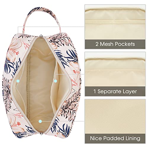 Narwey Travel Toiletry Bag for Women Traveling Dopp Kit Travel Bag for Toiletries Cosmetic Bag Makeup Bag Medicine Bag for Traveling (Beige Flamingo) - color: B-Beige Flamingo