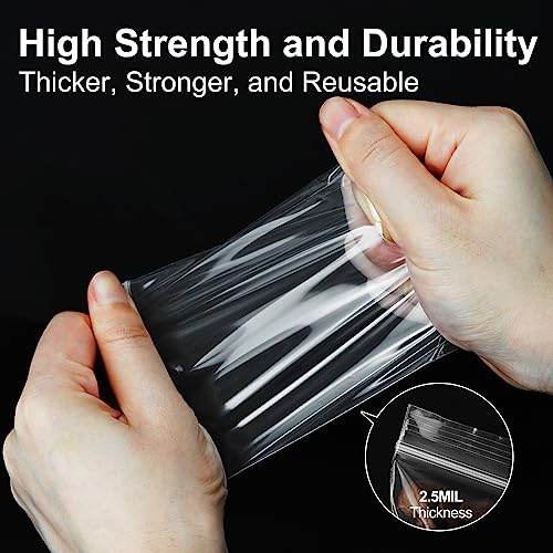 1200Pcs Small Plastic Bags for Jewelry, 2x3'' Small Zip Bag Baggies Resealable, Durable Zip Bag for Pill and Business - Clear - color: 2" x 3"