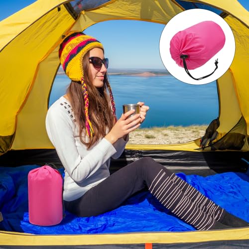 Stuff Sack [2PCS] - Waterproof Outdoor Storage Sacks Use for Backpacking & Traveling & Hiking - [Rose Red-5 x 10 in/ 13 x 25 CM] Ultralight Drawstring Bags - color: Rose Red