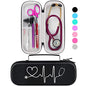 BOVKE Stethoscope Case for 3M Littmann Classic III, Lightweight II S.E, MDF Acoustica Deluxe Stethoscopes - Extra Room for Medical Bandage Scissors EMT Trauma Shear and LED Penlights, Black - color: Black