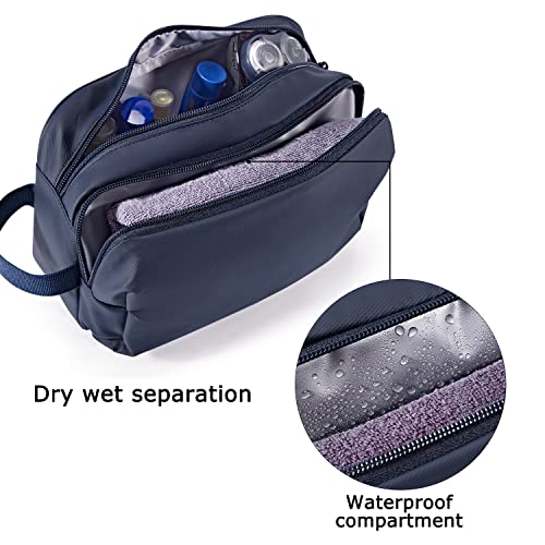 BAGSMART Toiletry Bag for Men, Travel Toiletry Organizer Dopp Kit Water-resistant Shaving Bag for Toiletries Accessories, Door Room Essentials,Navy Blue-basic - color: Navy Blue-basic, size: Medium
