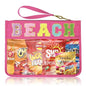 Siwara Snack Bags Clear Pouch Travel Makeup Bag Chenille Letter Bags for Zipper Pouch Clear Cosmetic Bag Clearly Tote Bag Makeup Travel Bags for Women - color: Rose--Beach
