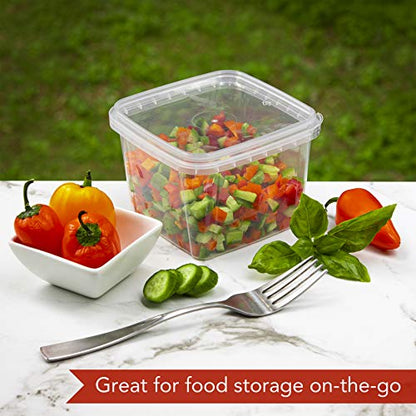 NYHI 16 oz Deli Containers with Lids 20 Pack, Square Clear Plastic Containers with Lids BPA Free, Airtight Soup Containers with Lids for Meal Prep, Take Out & Food Storage - size: 16 oz