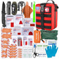 First Aid Kit,Survival Gear Outdoor Tactical Gear Set Military Grade Molle System for Camper Travel Hunting Hiking and Adventures（RED） - color: Red