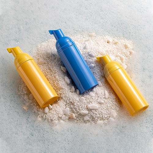 Tekson 3 PCS Soap Foam Bottle (2 oz), Empty Travel Foaming Lash Shampoo for Cleanser, Dispenser (Blue) - color: Blue, size: 3pcs