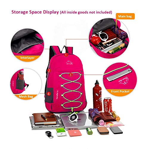 Outdoor Water Resistant Hiking Backpack - color: Fuchsia