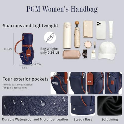 PGM Women's Versatile Crossbody and Hand bag for Work and Casual Outings with Waterproof - color: Navy Brown
