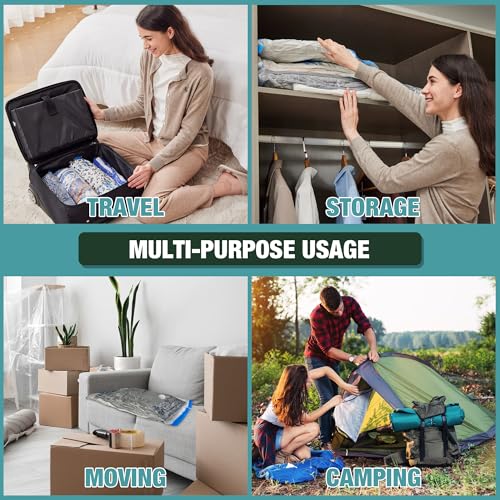 Travel Vacuum Bags with Electric Pump, Vacuum Travel Bags for Luggage and Suitcase, Combo 15 Pack - size: 15-combo