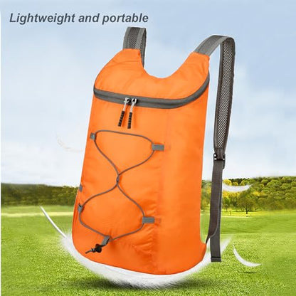 levayhill 16L Foldable Hiking Backpack,Small Packable Daypack,Orange | Lightweight ,Outdoor Collapsible Rucksack,Ultralight Folding Back Pack, Water Repellent, Men Women Travel Gym, Easy Carry-on - color: Orange