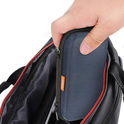 Hard EVA Protective Case - GLCON Portable Storage Case for Charging Cable, Power Bank, Hard Drive, Cell Phone, External Battery - Small Travel Case Mesh Inner Pocket + Zipper Enclosure (Grey Blue) - color: Grey Blue