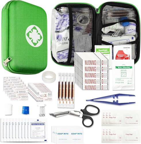 276 Car First Aid Kit for Business, Portable First Aid Kits Travel Szie Emergency Essentials Supplies for Outdoor Activities Skating Boating, Green AMORNING - style: Green-276Pcs