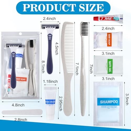Suclain 96 Pack Hygiene Kits Bulk for Homeless Travel Size Toiletries and Dental Hygiene Kit Homeless Care Package Supplies Charity Donation Ready for Shelter Church Emergency Prep