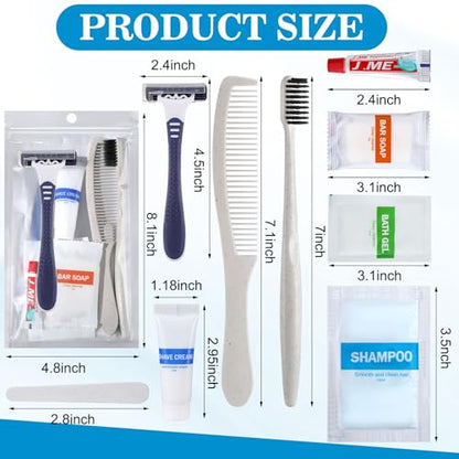 Suclain 96 Pack Hygiene Kits Bulk for Homeless Travel Size Toiletries and Dental Hygiene Kit Homeless Care Package Supplies Charity Donation Ready for Shelter Church Emergency Prep