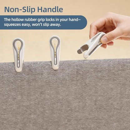 Plastic ClothesPins Heavy Duty Out door 36 Pack with Storage Box, 2.5-Inch Chip Clips with Non-Slip No-Trace Design for Laundry, Drying Clothes,Towels, Crafts, Picture, Food Clips, Home Use and Travel