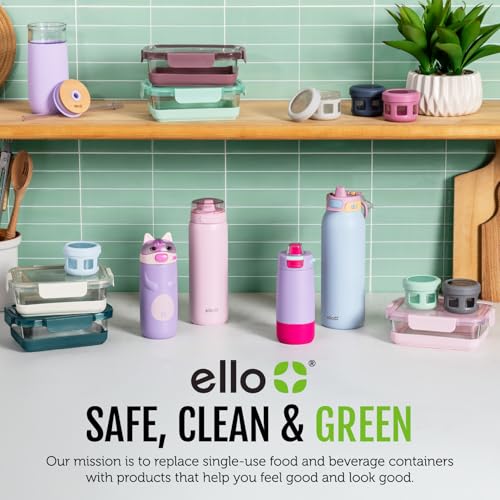 Ello Duraglass Refresh 3.4 Cup Meal Prep Sets 10Pc, 5 Pack Set- Glass Food Storage Container with Silicone Boot and Airtight BPA-Free Plastic Lids, Dishwasher, Microwave and Freezer Safe, Melon - color: Melon Refresh