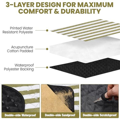 G GOOD GAIN Waterproof Picnic Blanket, 79"x79" Extra Large Beach Mat for 6 to 8 Adults, Machine Washable Outdoor Blanket for Camping, Grass, Park, Camping, Concerts, MiddleGreen - color: Middlegreen