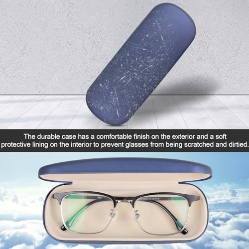 Joyberg Glasses Case, 2 Pack Eyeglass Case with Cleaning Cloth, Glasses Case Hard Shell Fits Most Glasses - color: Dark Blue