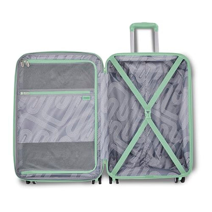 American Tourister Stratum 3.0 Carry-On Spinner, Airline Approved, Durable Hardside Luggage, Expands 1.5", RightHeight™ Adjustable Handle, Surreal Green - color: Surreal Green, size: Carry-On