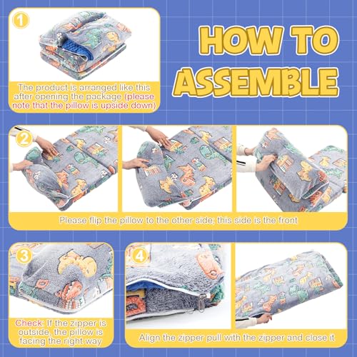 Preschool Nap Mat with Pillow and Blanket, 21" x 50" Glow Sleeping Bag Toddler Nap Mat for Daycare Kids, 2" Thick All in one Foldable Floor Mattress for Girl Boys - style: Dinosaur Pattern